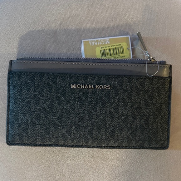 Michael Kors Black and Gray Card Holder - Picture 1 of 3